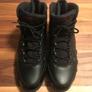 Jordan 9 black and red patent